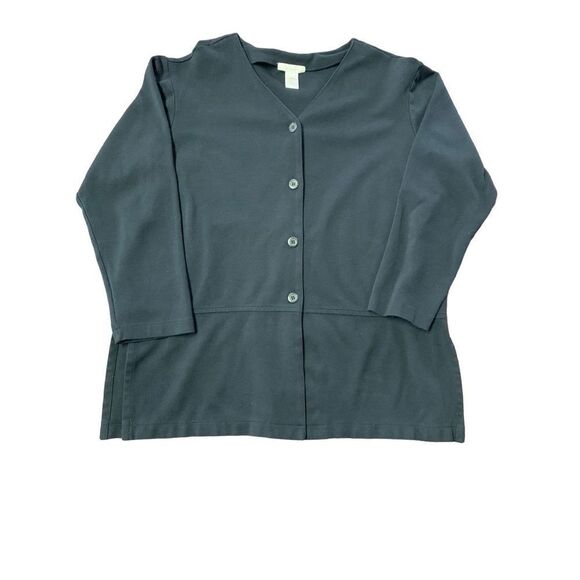 J.Jill Black Button Down Cardigan Medium Fall Casual - Picture 1 of 9
